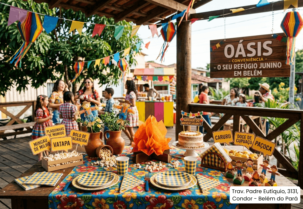 Mesa de Aniversário Tema Festa Junina por Menos de R$ 200 em Belém